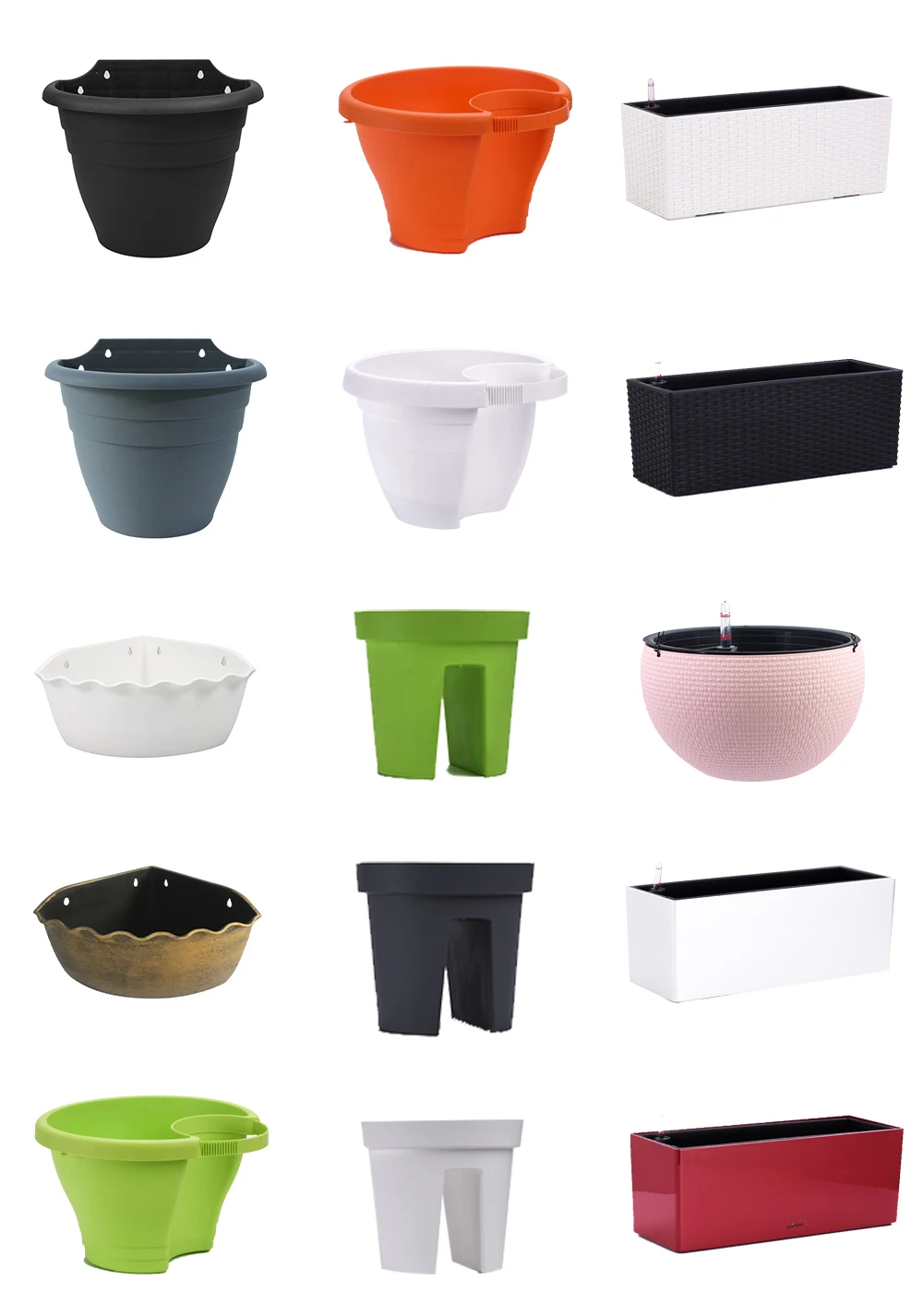 HUAZHAI Hanging Balcony Garden Planter Rail Creative Rectangular Box Pots Colgantes Macetas Hanging Desktop Plastic Flower Pot