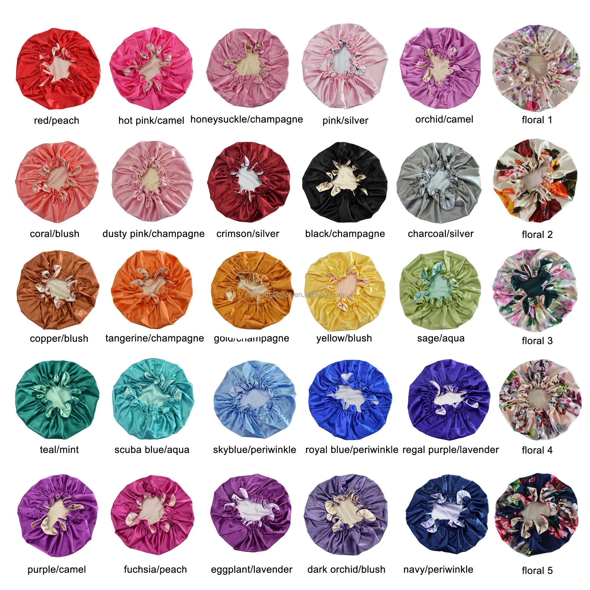 Wholesale Multi-Color Reversible Double Layer Adjustable Women Sleeping Cap Plain Silk Hair Satin Bonnets
