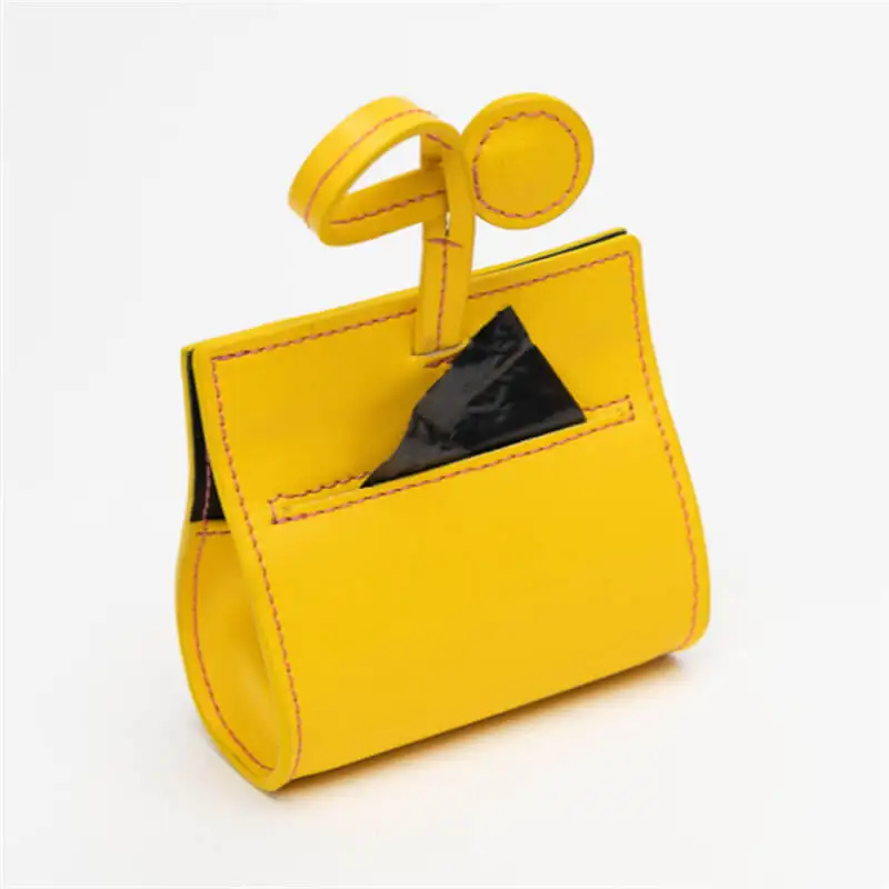 New Design Felt Dog Poop Bag Holder Portable Pet Waste Bag Muti Colors Puppy Poop Dispenser leather poo bag Pet Poop baggies