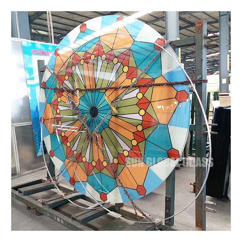 8mm 10mm 12mm Flat Curved Dome Stained Color Printed Decoration Art Safety Tempered Laminated Glass Sheet