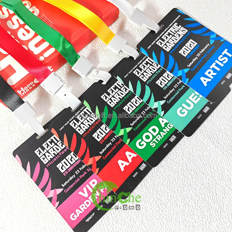NO Minimum Festival All Access VIP Card Plastic Custom ID badges with Logo