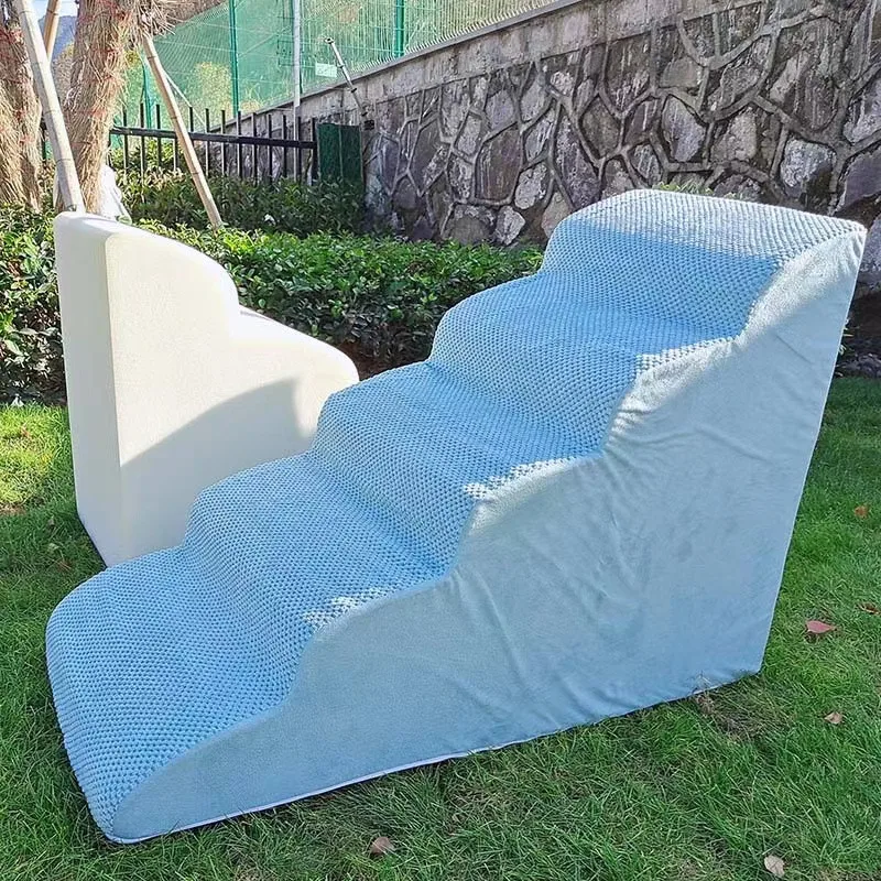 High Density Sponge Dog Steps Pet Ramp Stairs Chair Sofa 3 Tiers Non-slip Dog Ladder Dog Bed Stairs for Tall Bed
