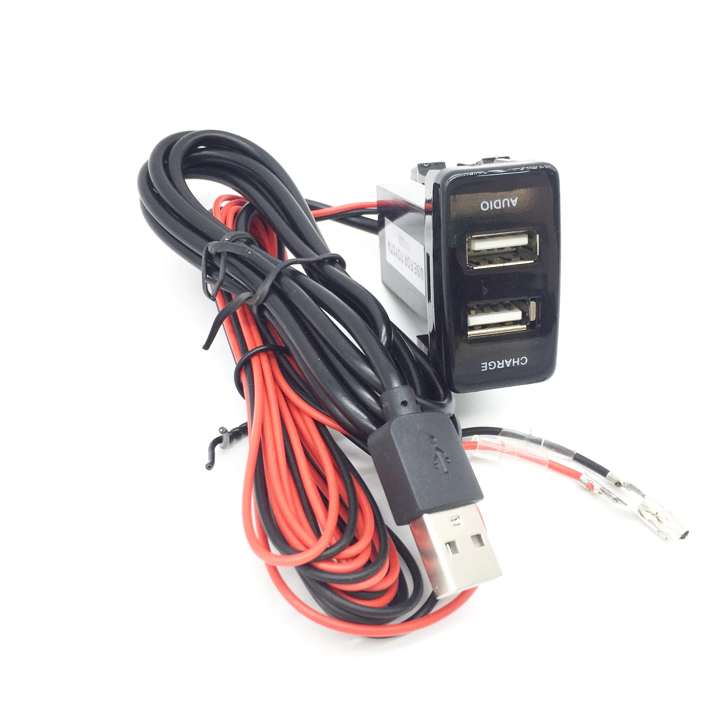 Car 5V 2.1A USB Interface Socket Charger and USB Audio Input Socket Use for Toyota Hilux Vigo Coaster Corolla Ex Yaris Reiz