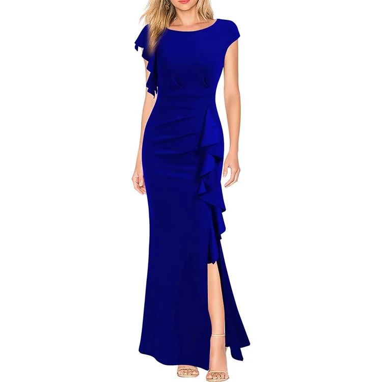 Beautiful Summer Custom Vintage Casual Long Dress Ladies Modest Club Elegant Dress Womens