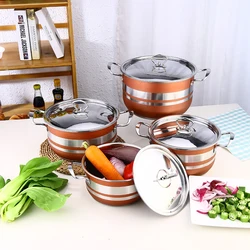 Stainless steel kitchen ware non stick cookware set cooking utensils stainless steel cookware set camping cookware kitchen set