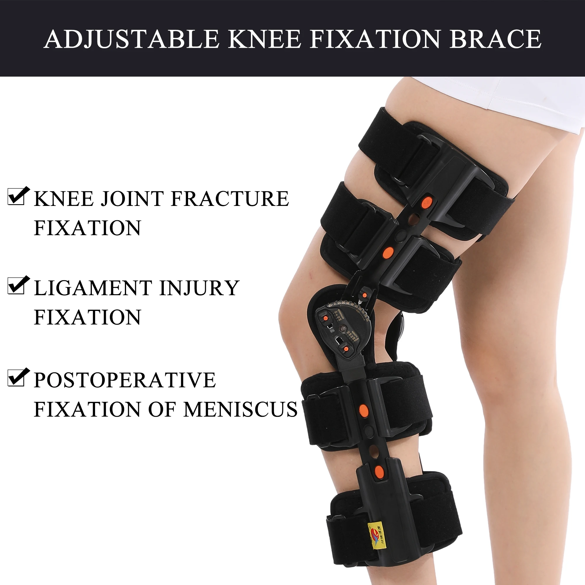 Medical Orthopedic Double Hinged Knee Brace Flexible Fitness Support Neoprene Protective Articulated Orthosis One-Size Knee Pads