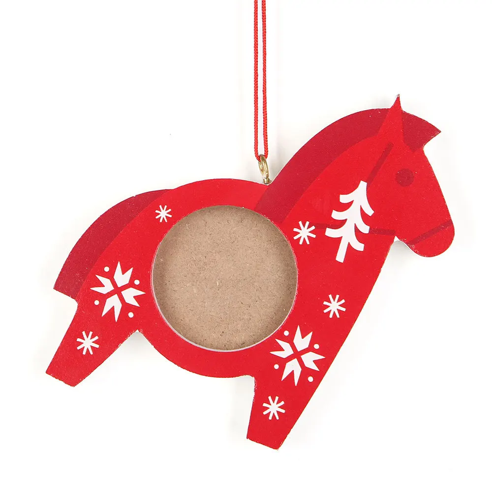 
Hot Selling Christmas decorations Wooden printed snowman Xmas picture hanging frame ornament 