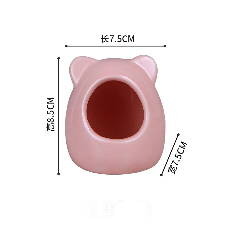 Ceramic Hamster Bed Summer Sleep Cooling Pet House Decorated With Cat Shape