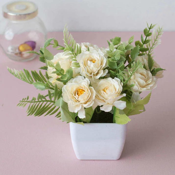 Wedding Arrangements Potted Artificial Flowers Real Touch  Flowers in Pot for Home Office Decoration Desktop Decor