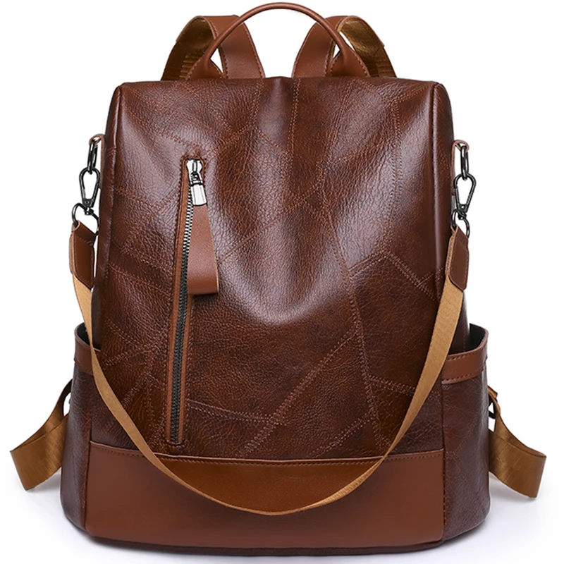 High Quality Soft Leather Simple Fashion Backpack Large Capacity Antitheft Shoulder Bags 2023 New Hot Designer Women Backpack