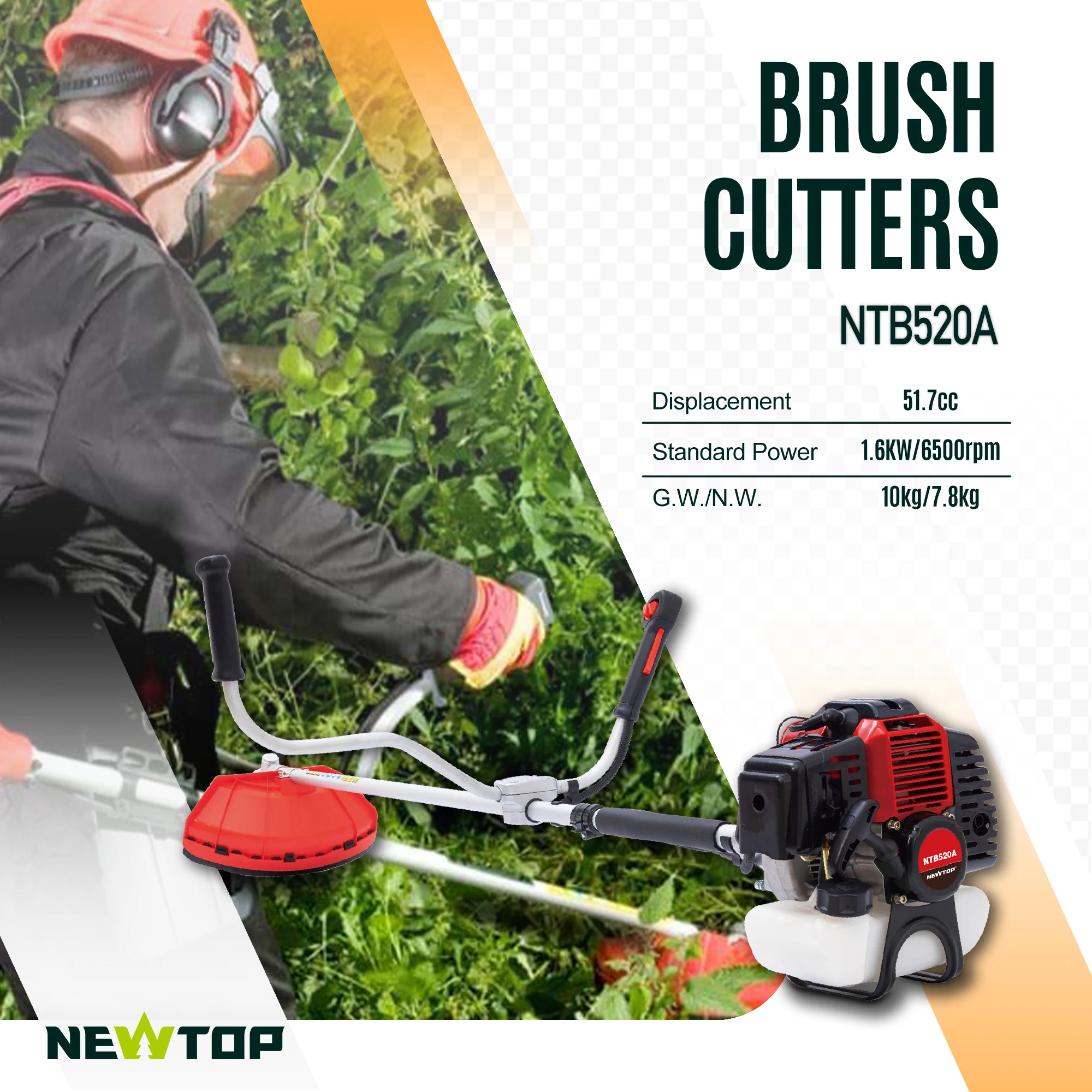 CG430 CG520 Brush Cutter Grass Trimmer 43cc Petrol Two Stroke Power String Trimmer
