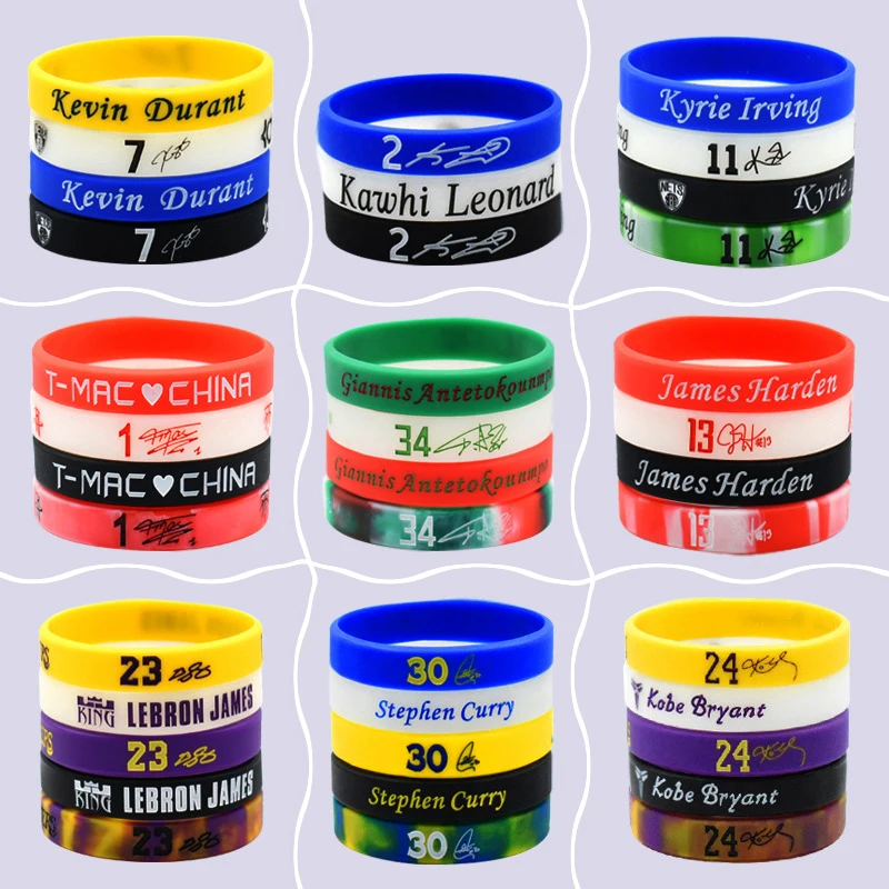 Hot Basketball Sports Silicone Friendship Bracelet Fluorescent Bangle Man Wrist Band Wristband En Bracelet For Gift