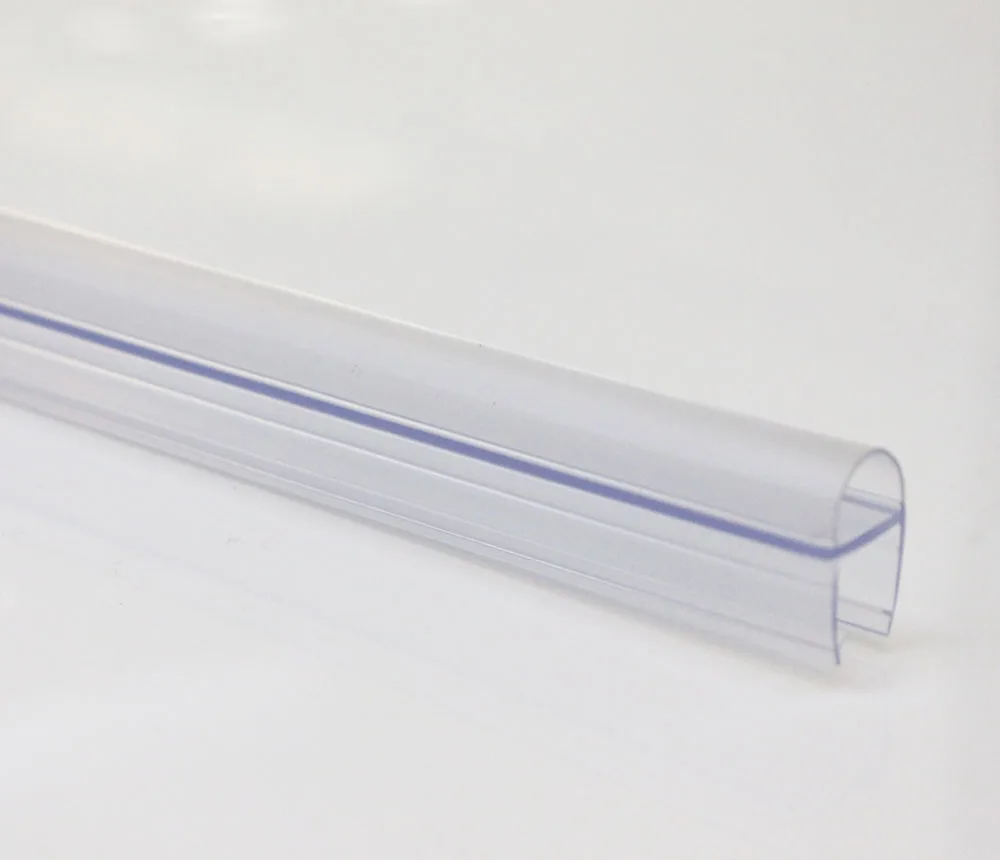 Bathroom Products PVC Plastic Sealing Clear Blue for Sliding Door Waterproof Bathroom Seal Strip