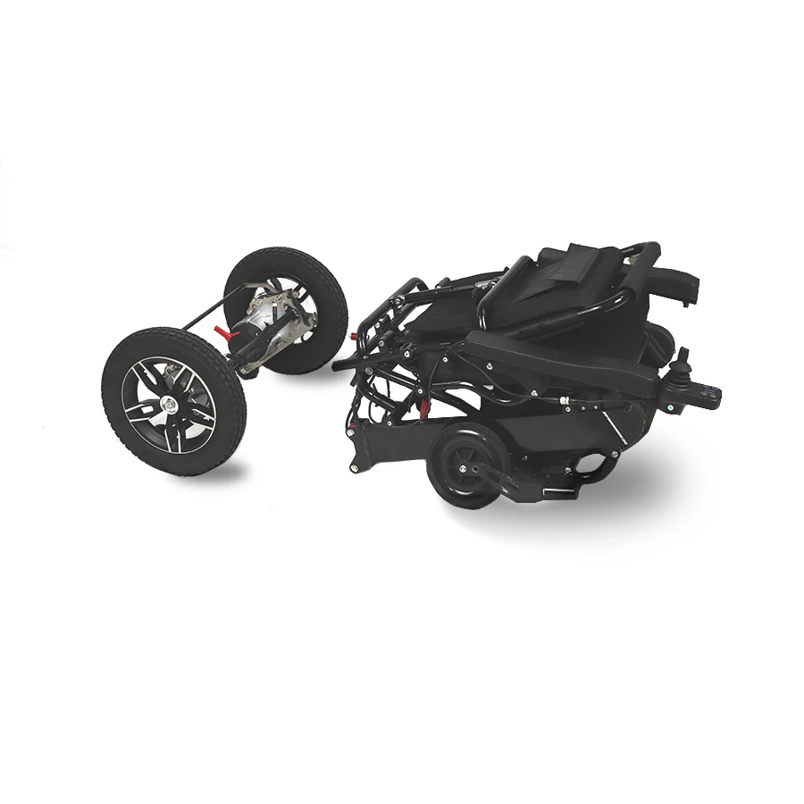Folding electric wheelchair for the elderly people disabled wheelchair with CE power wheelchair rear wheel removable
