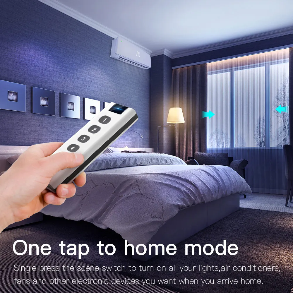 Беспроводной дистанционный переключатель Tuya Smart Life ZigBee 4 клавиши портативный хаб