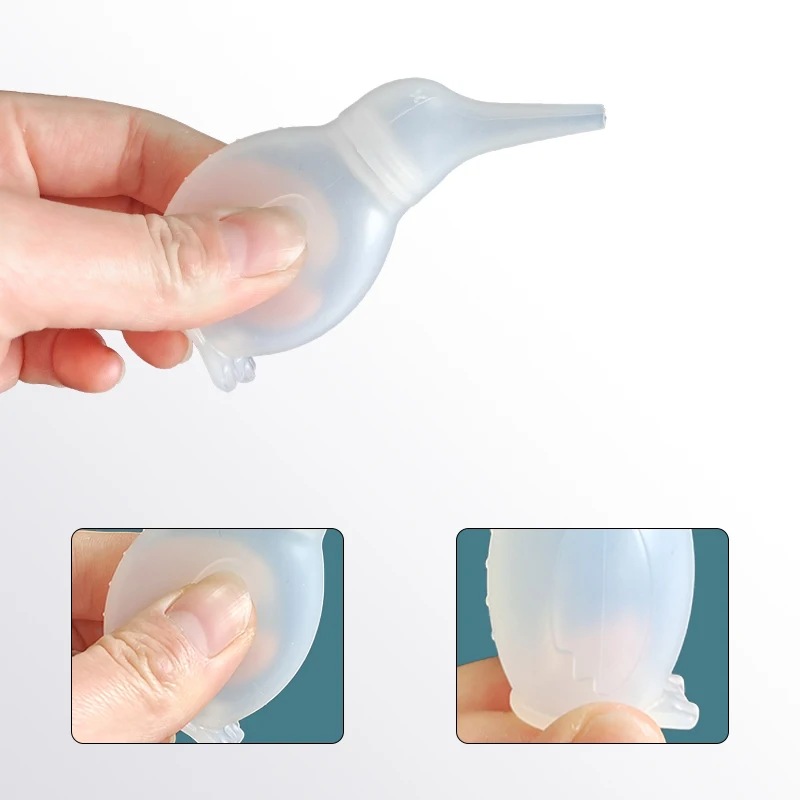 Nasal aspirator silicone material Infant Newborn Soft Penguin Long Tip Nasal Suction Cleansing Sucker Nose Tool Nasal Aspirator