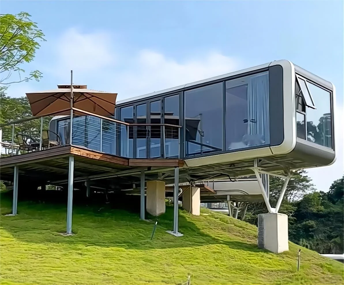 Hot sale Fully Furnished 2-3 Prefab Bedroom Luxury Prefabricated Tiny  Cheap Modern Container House Villa Building space capsule