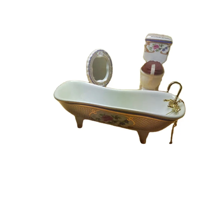 1:12 Dollhouse Mini Furniture Bathroom Set Miniature Model Simulation Clay Mini Food Play Doll Scene Shooting Accessories