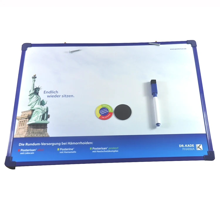Customized office gift dry eraser whiteboard 40*60cm hanging plastic frame magnetic board whiteboard