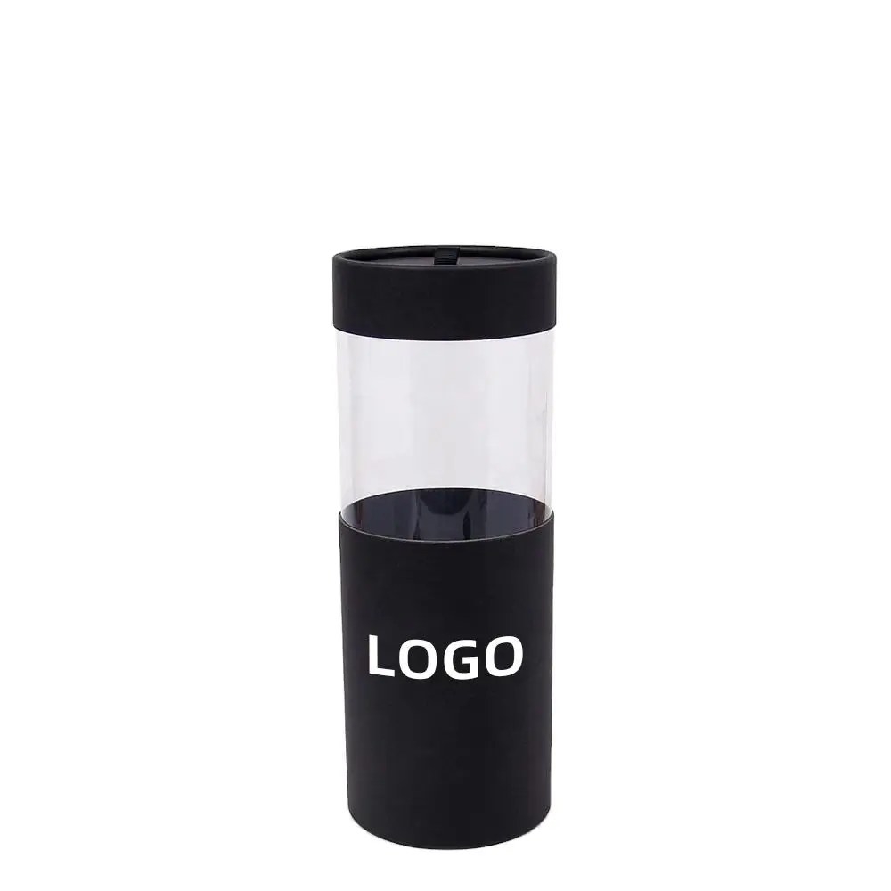 Custom Size Transparent Window Kraft Round Paper Tube Packaging Cardboard Tube Cylinder Paper Box With Clear Pvc Window