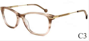 Hot Sale High Quality Acetate+Metal Optical Glasses Frame Retro Style Black Gold for Male Female Prescription Eyeglasses