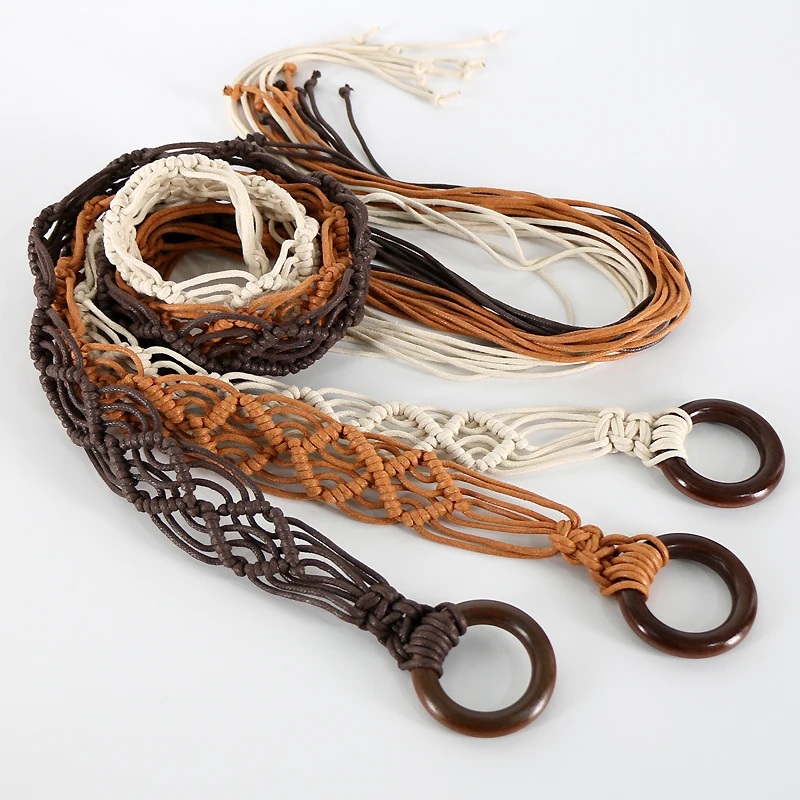Fashion retro ethnic style woven belt bohemian ladies decorative waist chain waist belt accessories