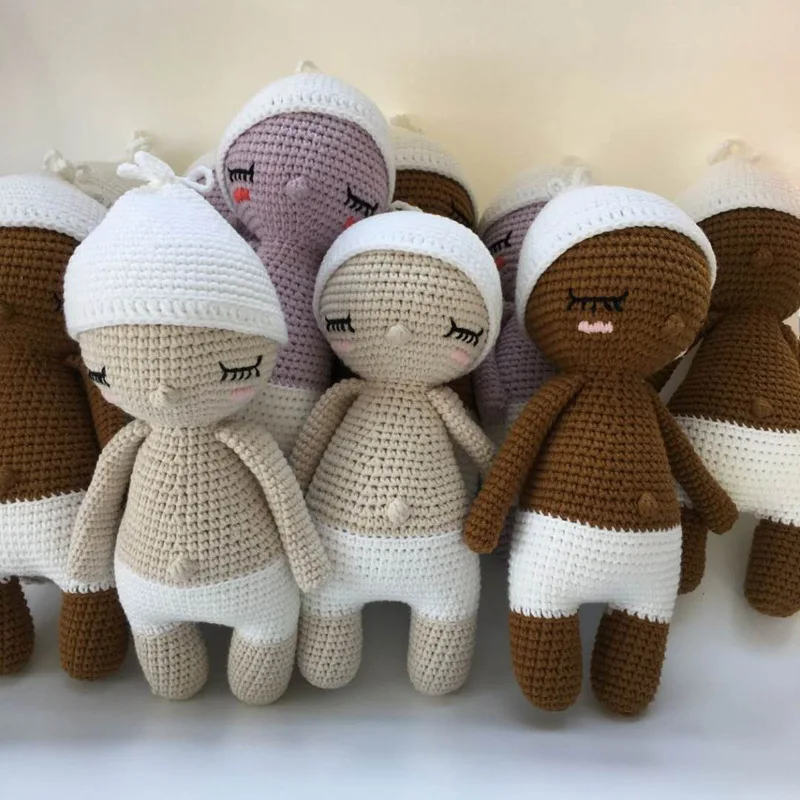 Customised Knit Stuffed Animal Toy Crochet Sleeping Baby Doll