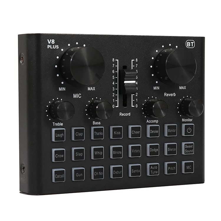 Music sound card USB External Multi-function mixer V8 Plus Mac Computer Android Sound Card