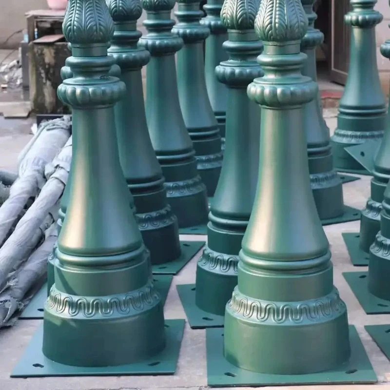 Cast aluminum decorative street light pole base durable design for outdoor use ideal for  streetscapes parks and urban lighting