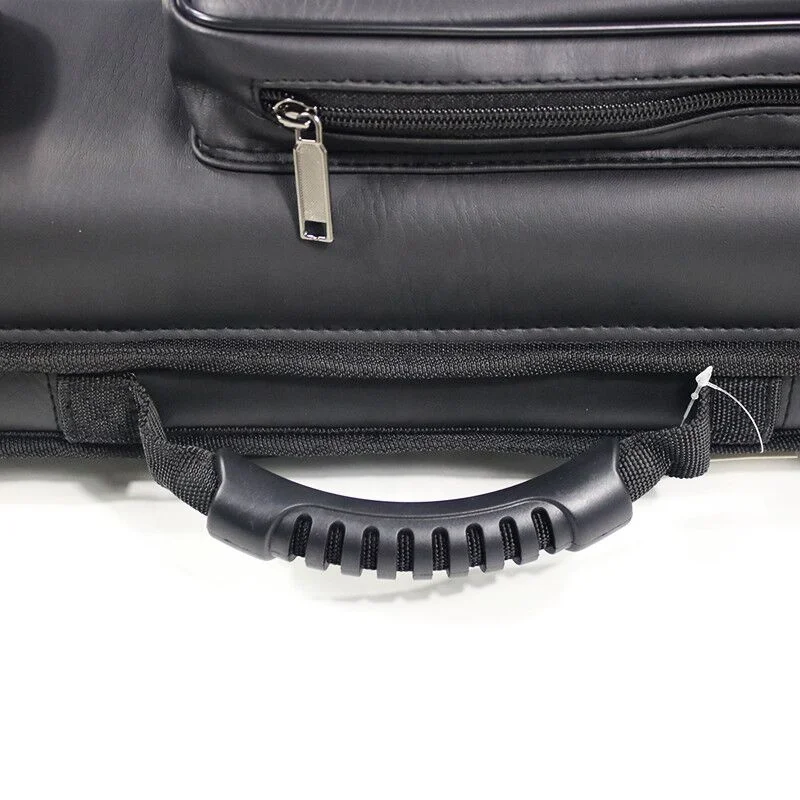 Premium Black Color  3B5S Leather  1/2  Billiard Pool Cue Standing Case Box Bag 8 Holes