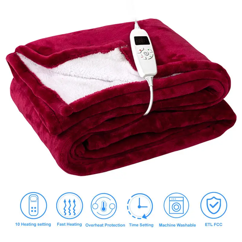 Quick heated electric cover blanket in cold weather warm heat fleece for car and RV DC 12V 24V