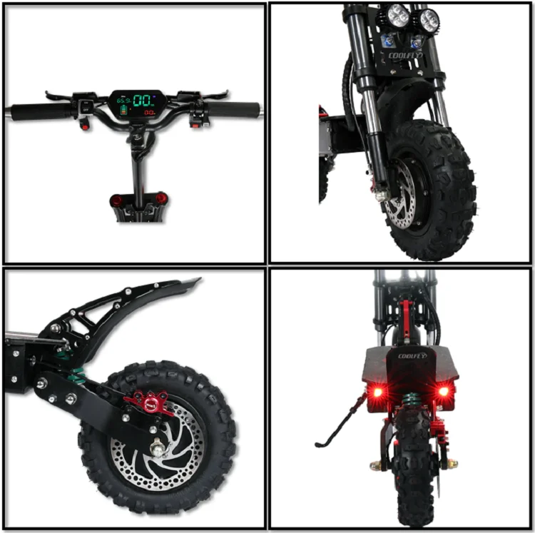 Chinese Best 2 Wheel Scooter 60v 2400w 3200w Dual Motor Folding off Road Tire Electric Scooter for Adults