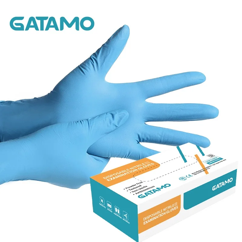 G44 Basic Nitrile Examination Gloves- Medical Nitrile Powder Free Gloves Disposable Blue Pure Nitrile Exam Gloves