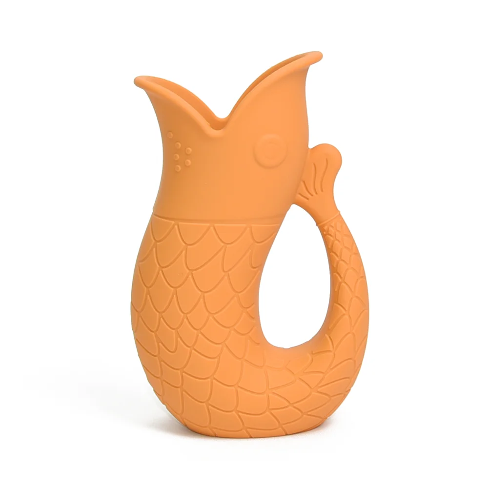 Silicone Fish Shape Baby Bath Rinse Cup Shampoo Body Washing Rinse Cup For Children With Easy Rinse Hair Shampoo And Soap