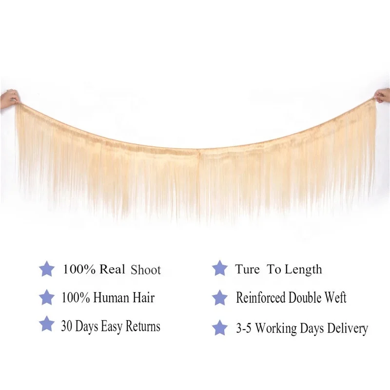 Raw Russian 613 Virgin Hair Weave Bundles Vendor Brazilian 100% Raw Unprocessed Human Hair 613 Blonde Hair Bundles