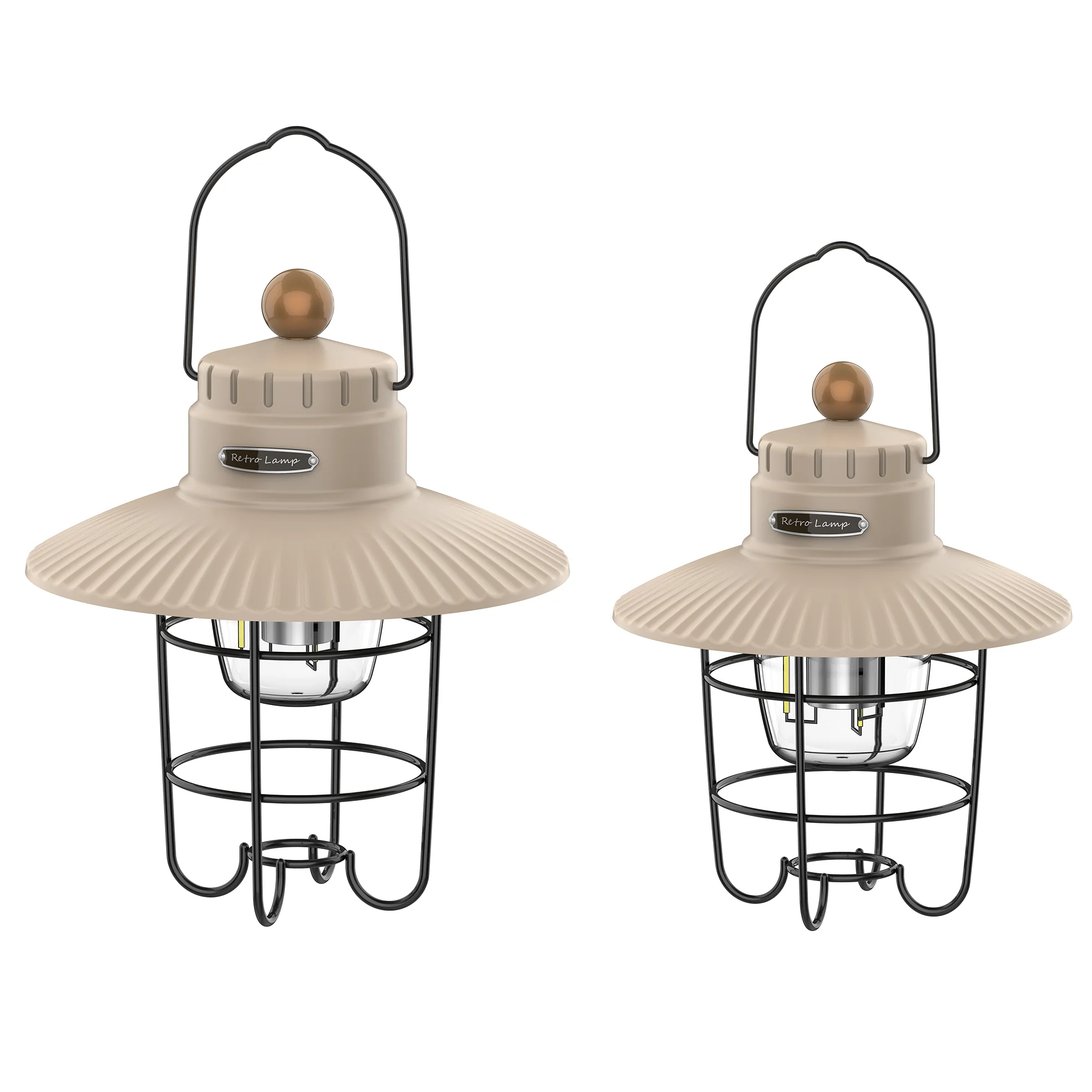 Outdoor camping lights retro atmosphere stepless dimming tents hand in hand with lanterns