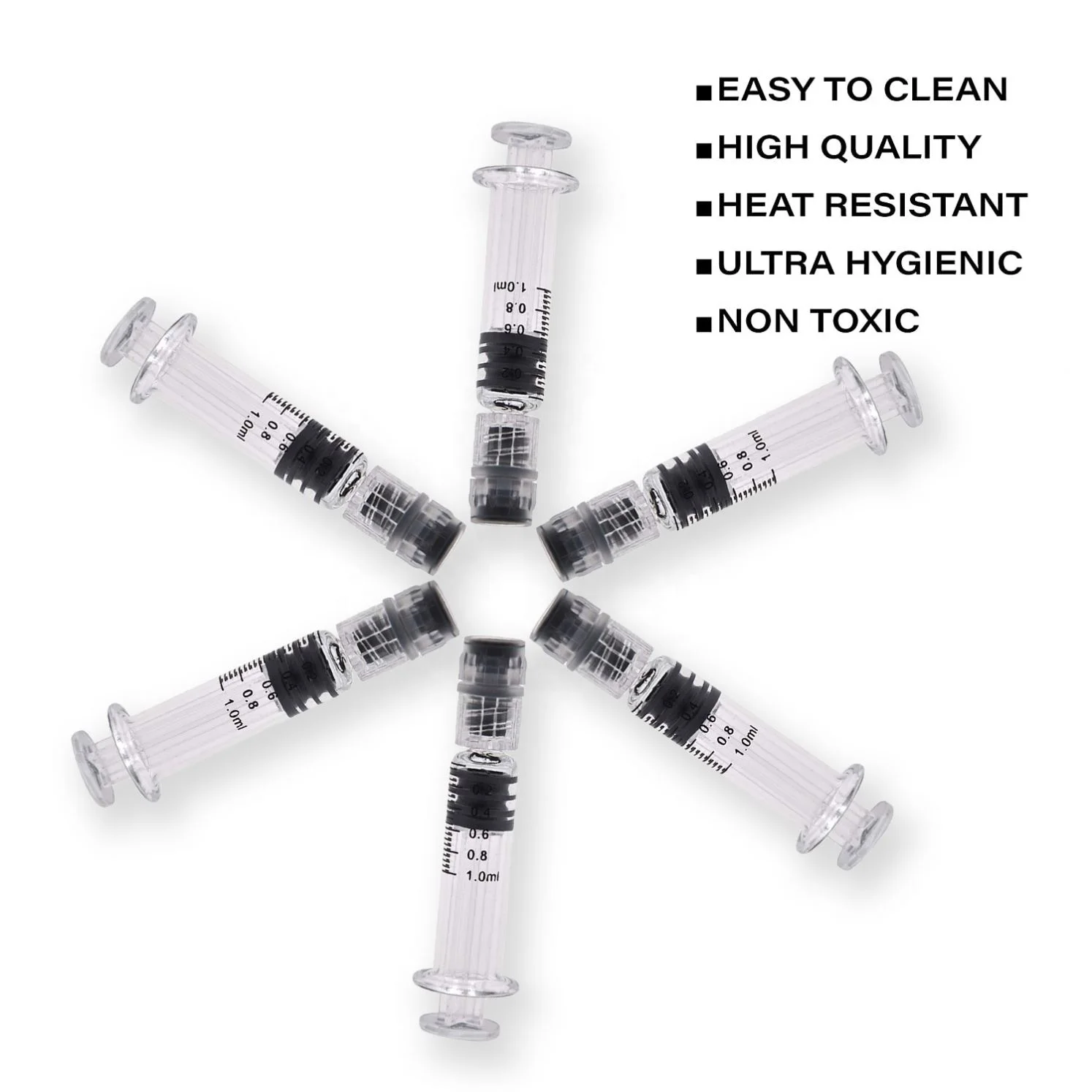 Empty 0.5Ml 1Ml Luer Lock Glass Syringe Luer Lock Syringe With Packaging