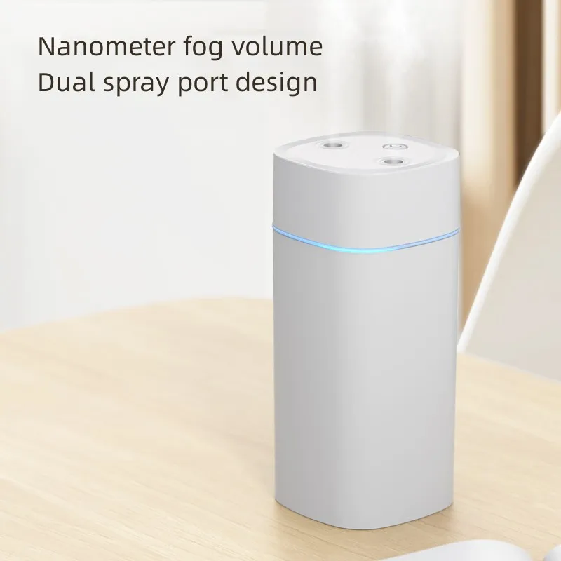 600ml dual mist double Spray humidifiers USB mini portable tabletop Cool Mist Noise home car diffuser with 7 LED color light