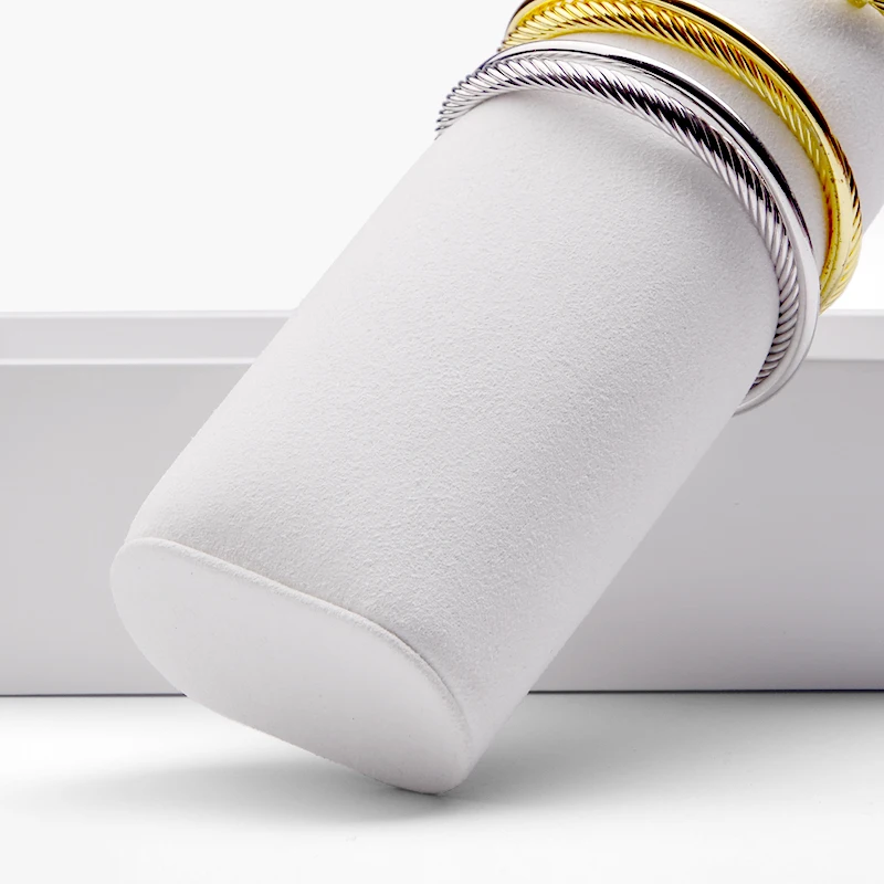 
Newest Solid wood tray white lacquer with Microfiber pillow for Watch Bracelet Bangle Storage Exhibitor Wooden display trays 