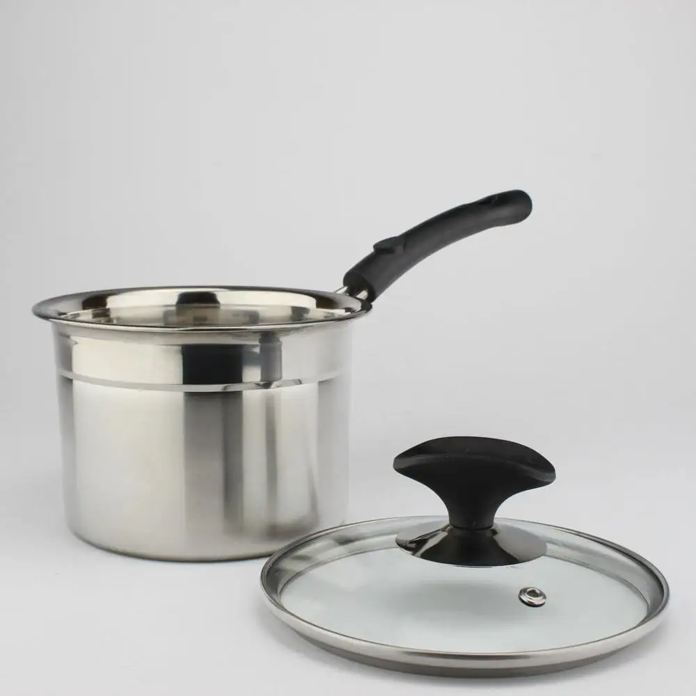 Stainless steel Korean single-handle right-angle pan milk boiler