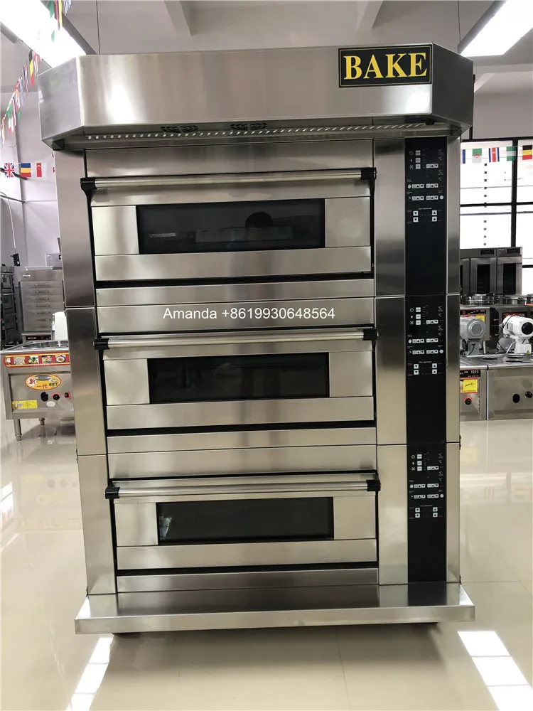 CE certificate deck oven with steam, double deck oven electric baking, bakery deck oven