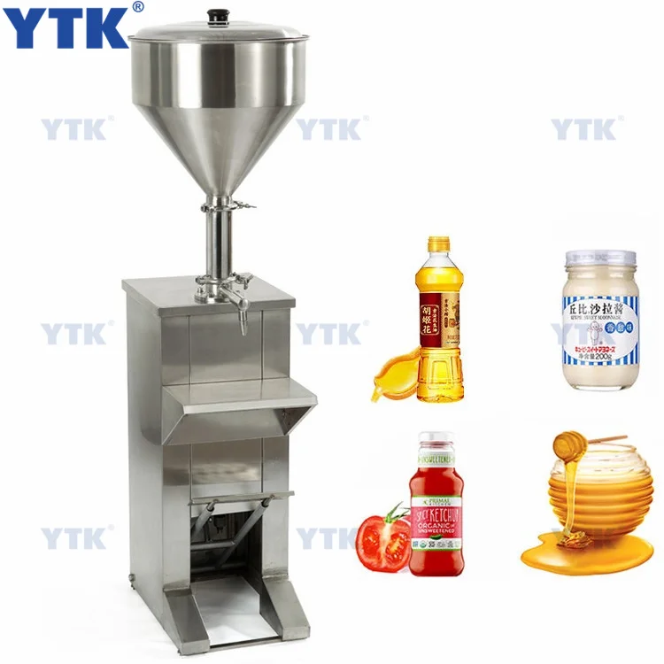YTK-GFA Sauce Gel Peanut Paste Ointment Cone Filler Semi Auto Butter Chili Oil Ointment Cream Lotion Cosmetic Filling Machine