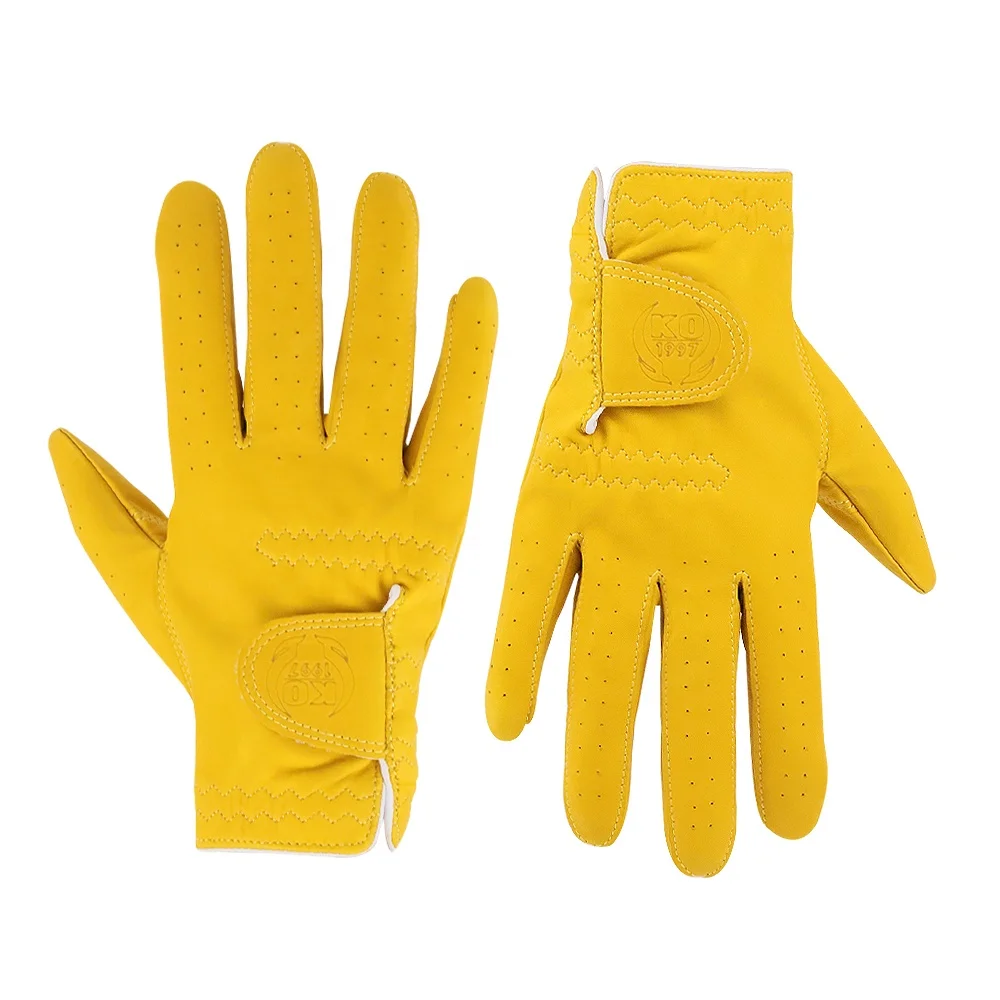 High quality sports waterproof breathable women baby cowhide custom golf gloves