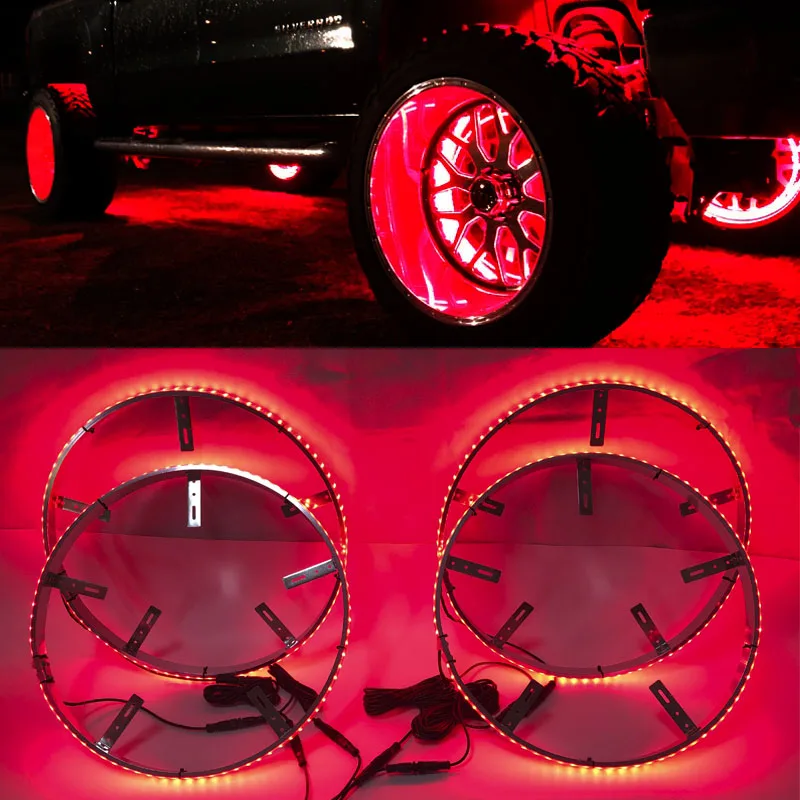 IP68 15 inch 17 inch app RGB chasing car led wheel ring light led wheel lights for trucks wheel