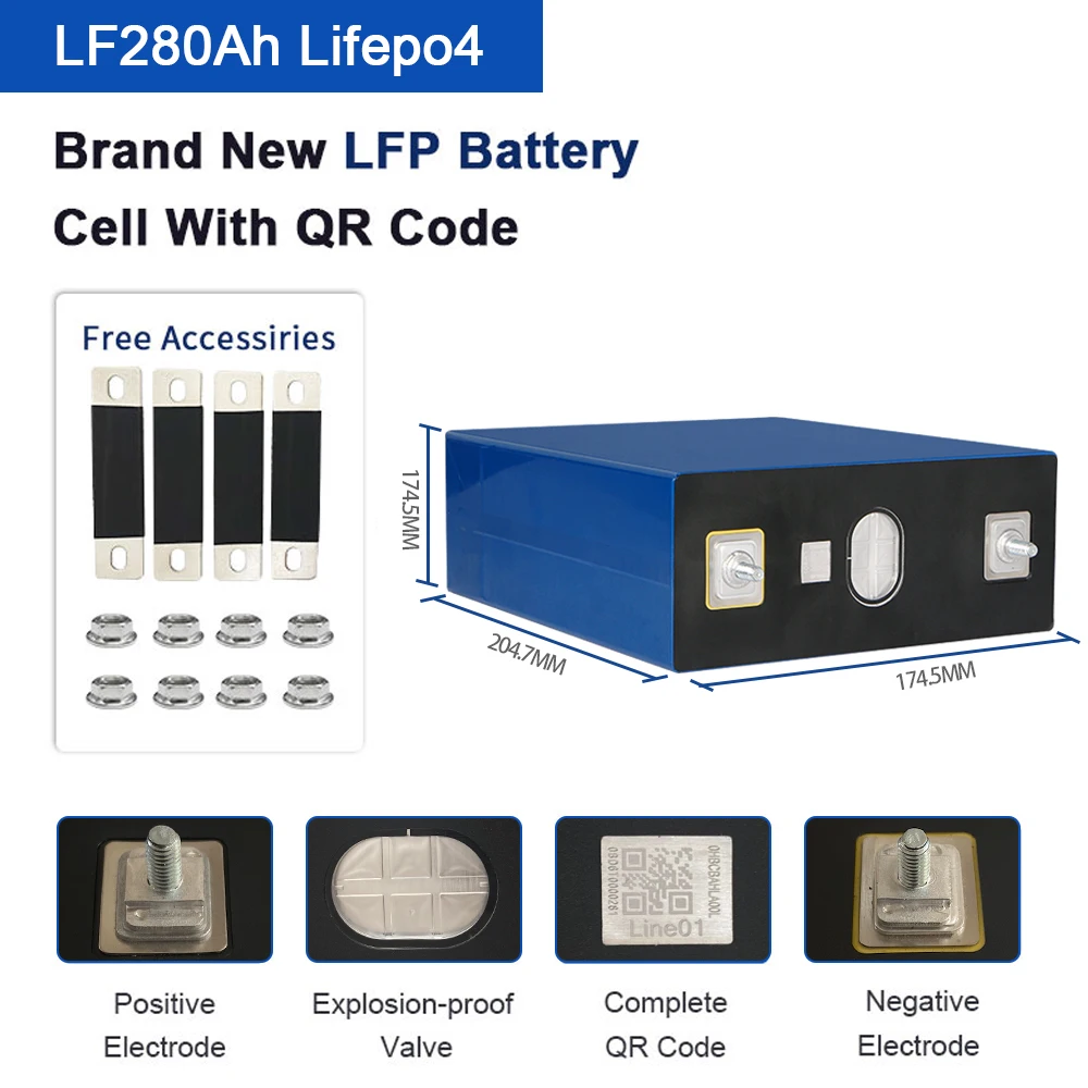 UBPPOWER New Eu Stock Free Tax 48v 12v Catl Grade A lithium iron Phosphate 280Ah 310Ah li-ion 3.2v 320ah Lifepo4 Battery Cells