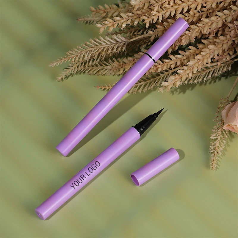 Custom Logo Vegan Private Label purple eye liner tube Waterproof long lasting Matte Black Liquid Eyeliner