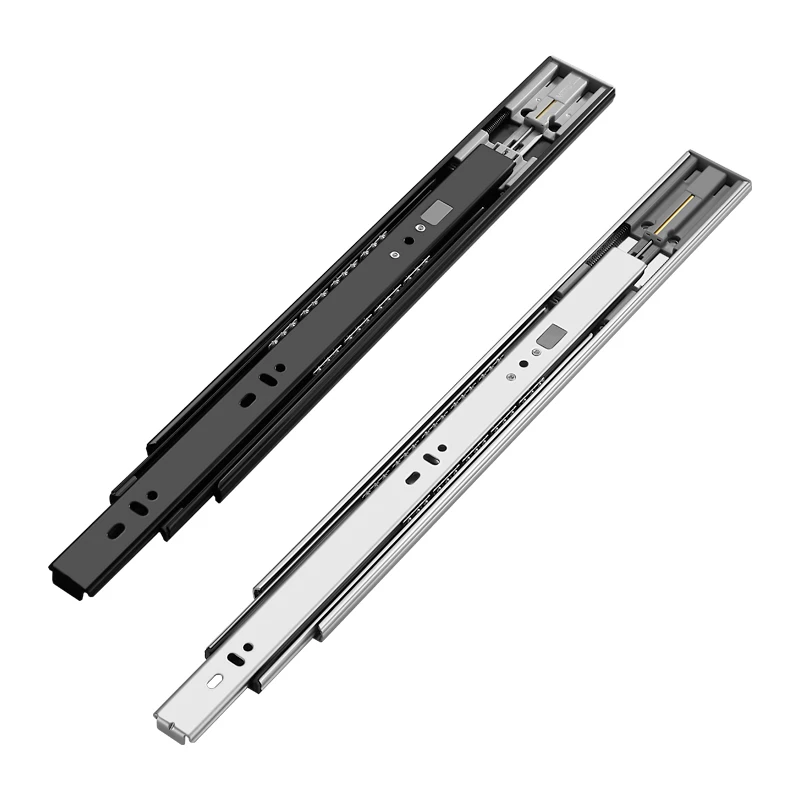 Top Quality Hardware Soft Closing 3 Section Ball Bearing Cabinet Sliding Channel Telescopic Drawer Slider
