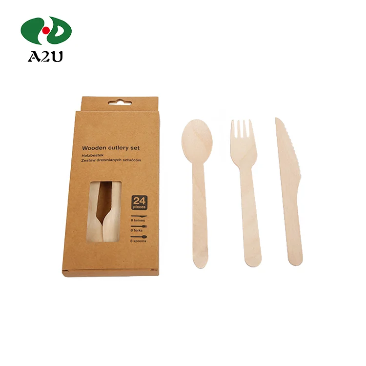 Disposable Biodegradable Wooden Set Cutlery Sets