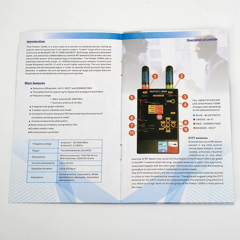 Dual Antenna 50MHz-4GHz 2.4G WIFI GPS Mobile Phone Wireless Signal Detector Handheld Anti-gps Positioning Tracker Scanner