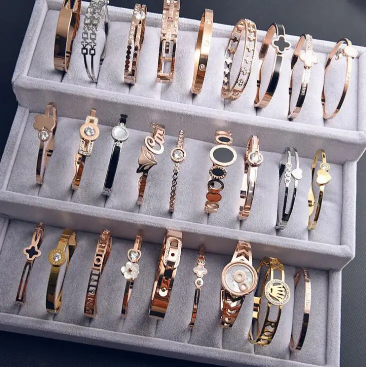 new product ideas 2024 bracelet women titanium women bracelet Wholesale fashion ladies gold stainless steel bangles for female